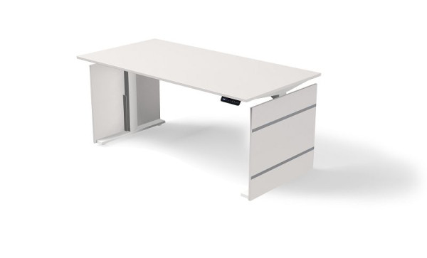 Table debout/assise Kerkmann L 1600 x P 800 mm, réglable en hauteur électriquement de 720 à 1200 mm, forme 4, couleur : blanc, 10383310