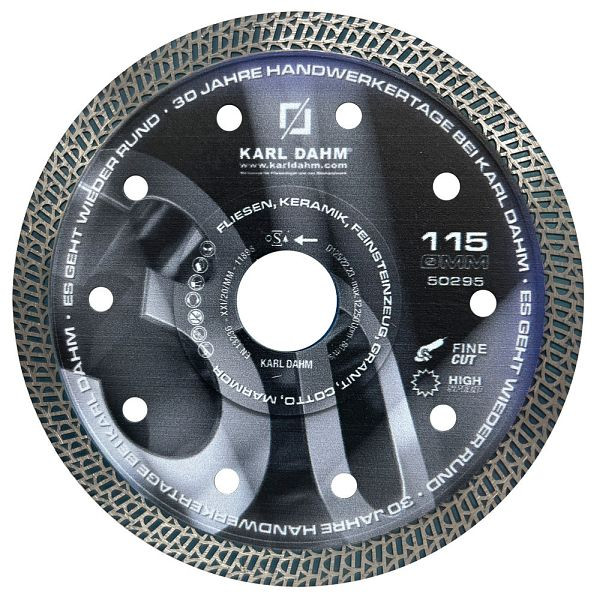 Karl Dahm DTS 9 : Disque à tronçonner diamanté Top Cut Ø 115 mm, 50295