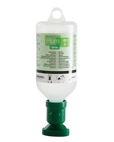 Flacon de lavage oculaire DENIOS MONO avec 500 ml de solution saline à 0,9 % (chlorure de sodium), UE : 0,5 litre, 123-481