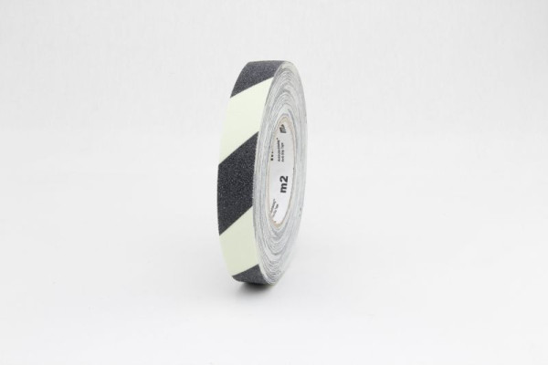 rouleau m2 de revêtement antidérapant noir/vert luminescent 25mmx18,3m, M1XR025183