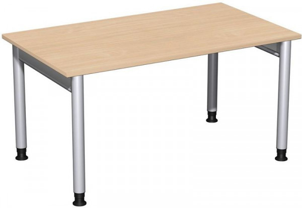 Bureau geramöbel réglable en hauteur, 1400x800x680-820, hêtre/argent, N-657145-BS