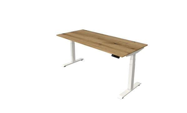Kerkmann table debout/assise Move 4 nouveau 180 x 80 cm cadre blanc, plateau de table chêne, 10090755