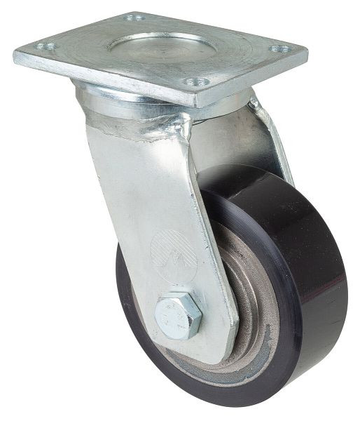 Roulette robuste BS Wheels, largeur de roue 40 mm, Ø roue 100 mm, capacité de charge 290 kg, polyuréthane coulé 78 Shore A, corps de roue en fonte, roulements à billes, RR100.C11.100