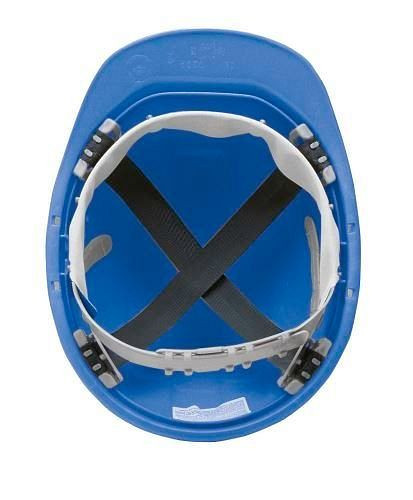 Casque de chantier Schuberth avec ceinture à 4 points, selon DIN-EN 397, bleu, 116-355