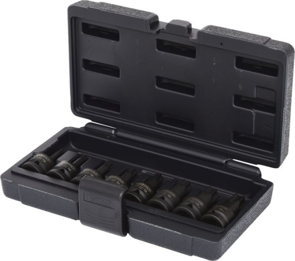 KS Tools Jeu de douilles à chocs 1/2" Torx, 8 pièces, T30-T80, courtes, 515.1107