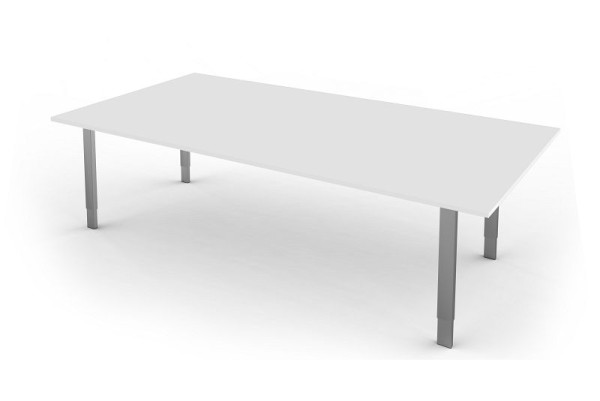 Kerkmann bureau extra large / table de réunion, forme 5, L 2000 x P 1000 x H 680-820 mm, blanc, 11413710