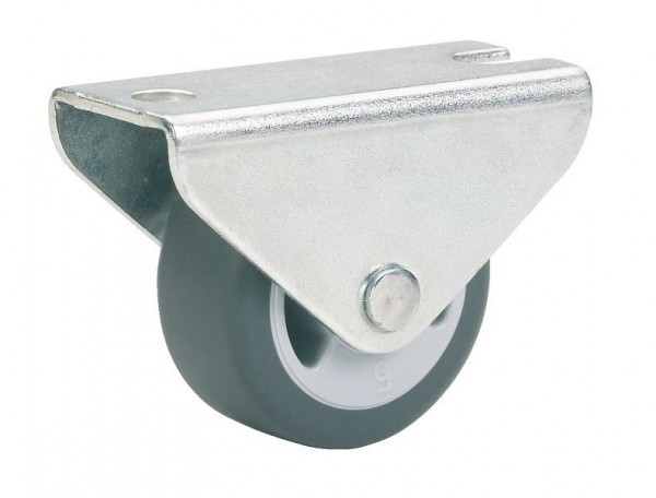Dörner + Helmer Möbel-Bockrolle mit Softrad, 38x18 mm, Gleitlager, Platte 68x26 mm, Tragkraft 45 kg, VE: 20 Stück, 791338