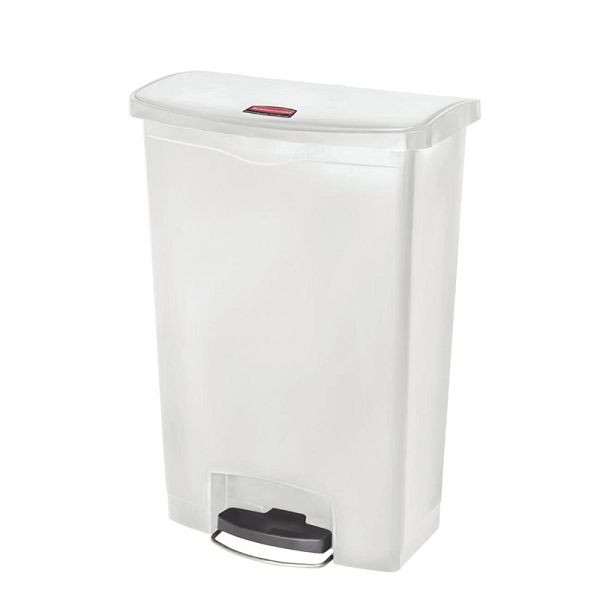 Poubelle à pédale Rubbermaid Slim Jim Front Step blanc 90L, CW594