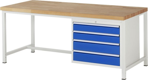 Etabli RAU série 8000 - modèle 8262, L2000 x P900 x H840-1040 mm, base système L1995 x P850 x H800-1000 mm, 03-8262A1-209B4H.11