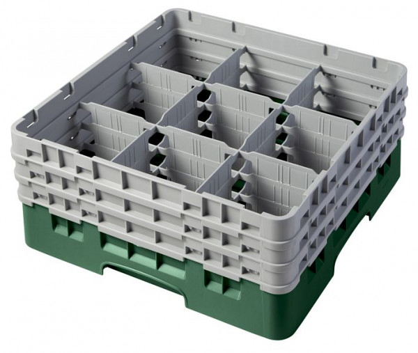 Panier de lavage Cambro 9 compartiments Camrack® 17,4 cm vert bouteille, SU: 3 pièces, 9S638119