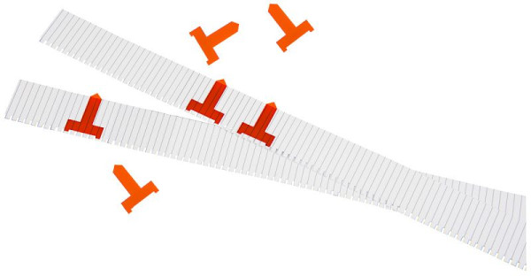 Signaux de planification Eichner pour carte enfichable, large, orange, UE : 50 pièces, 9085-00075