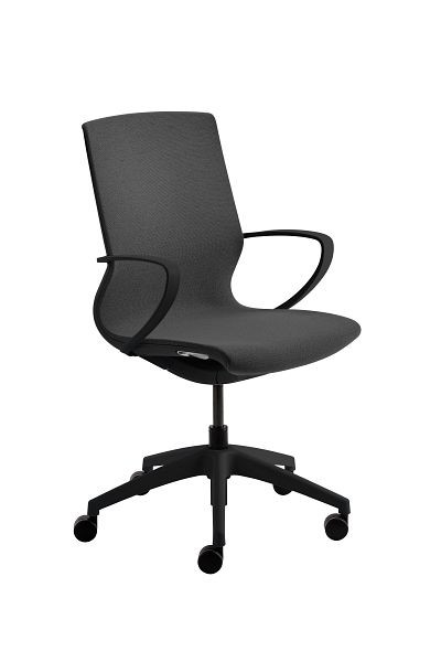 Mayer Sitzmöbel myMORRIS chaise pivotante et de réunion, revêtement anthracite, cadre noir, 2445_614