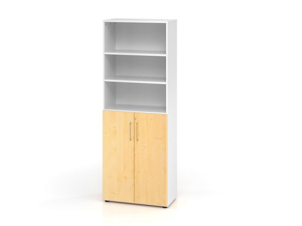 Armoire combinée Hammerbacher 6OH avec portes 3OH 968T3, corps : blanc / façade : érable, 80 x 42 x 215,4 cm (LxPxH), V968T3/W/3/BS