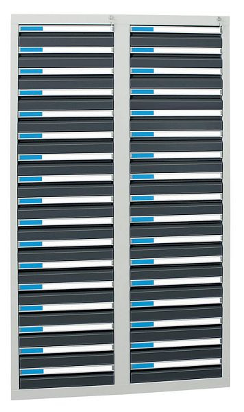 armoire à tiroirs émoussés série ESTA, RAL 7035/7016, 34 tiroirs (34x100 mm), 7604171