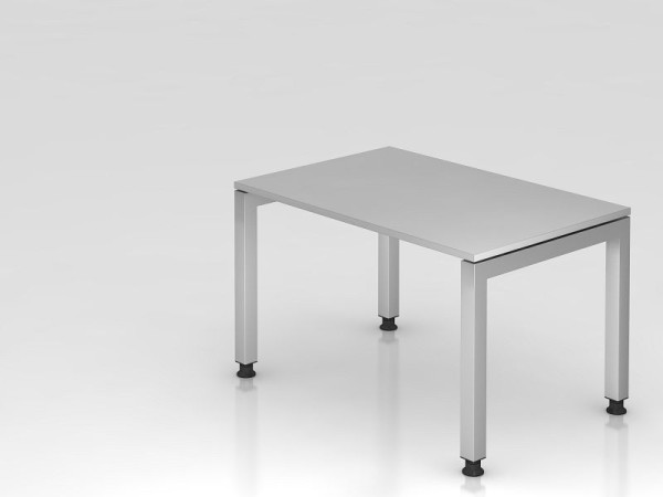Bureau Hammerbacher pied en U carré 120x80cm gris, forme rectangulaire, plateau flottant, VJS12/5/S