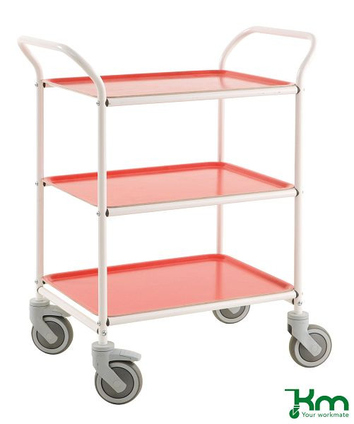 Chariot à plateaux Kongamek, blanc/rouge, KM1620-VR