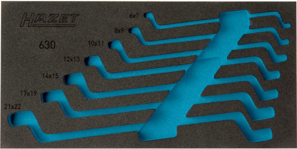 Insert en mousse souple Hazet à 2 composants, pour 163-296/7, dimensions / longueur : 342 mm x 172 mm, 163-296L