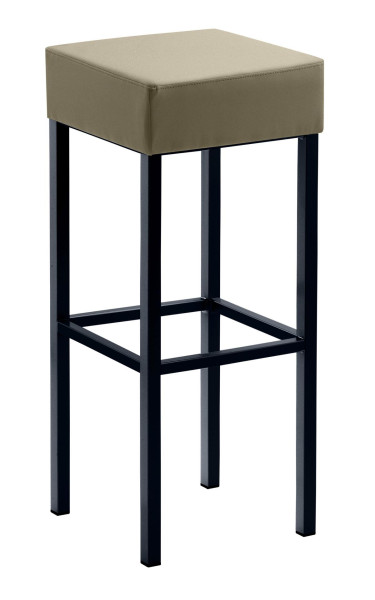 Tabouret Mayer Sitzmöbel , structure noire, assise rembourrée, hauteur d'assise 81 cm, taupe, 1123_03_30484