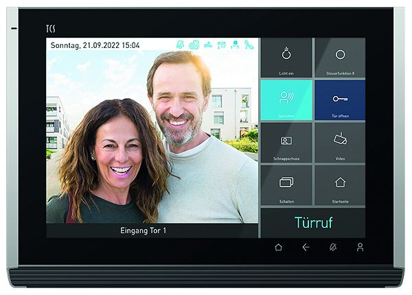 Station intérieure vidéo TCS pour la série d'appels mains libres skyline:ten Pro avec écran tactile 10 pouces, montage en saillie argent, IVW9110-0187