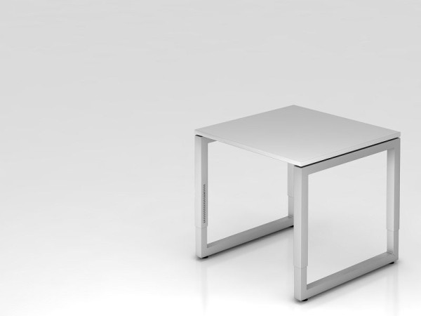 Bureau Hammerbacher O-foot carré 80x80cm gris, forme rectangulaire avec plateau flottant, VRS08/5/S