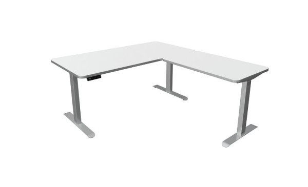 Table assis/debout Kerkmann, Move 3 Premium, L 1600 x P 800 mm avec élément rapporté, réglable en hauteur électriquement de 720 à 1210 mm, blanc, 10332010