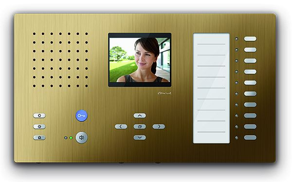 Poste intérieur vidéo TCS pour appel mains libres série Carus ADAPTO + 10 boutons, montage en saillie bronze, CAI2200-0151
