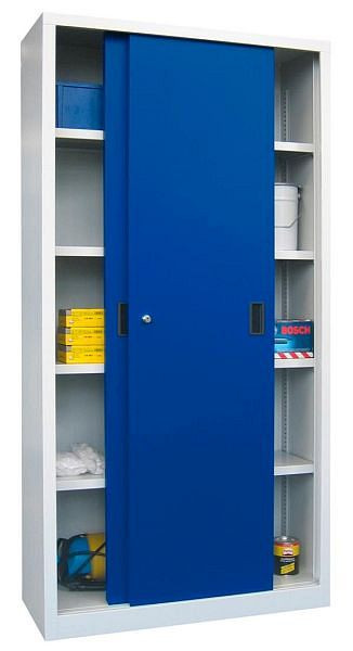 Armoire à portes coulissantes Pavoy 1950/600/1000, étagères galvanisées, 30302-100-600-735515