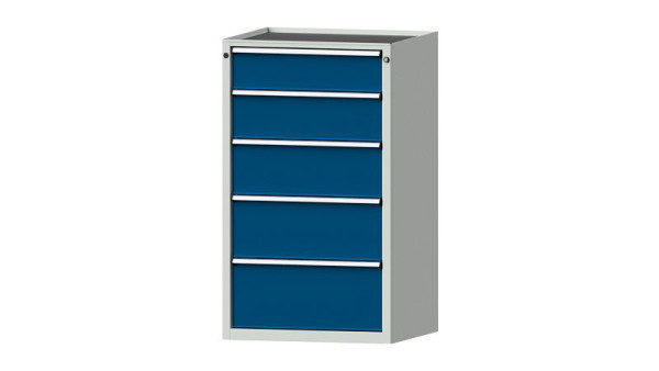 Armoire à tiroirs pour établis ANKE, modèle 4007 V, 760 x 675 x 1280 mm, RAL 7035/5010, baignoire, 611.112