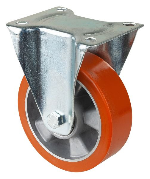 Rouleau de transport BS rollers, rouleau fixe, largeur de roue 50 mm, roue Ø 150 mm, capacité de charge 300 kg, polyuréthane coulé, corps de roue en aluminium, roulement à billes, L410.B90.151
