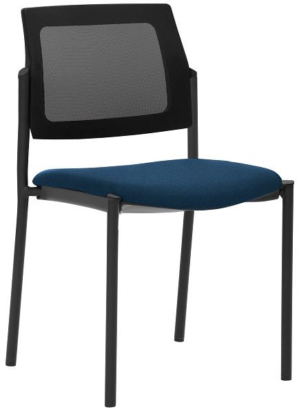 Mayer Sitzmöbel /chaise de conférence myPLANO, housse d'assise bleu foncé, structure noire revêtue par poudre, 2519_V3_30326