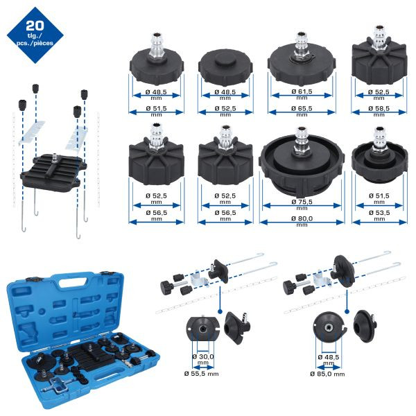 Brilliant Tools BT701220 Kit d'adaptateurs universels de purge de frein 20 pièces