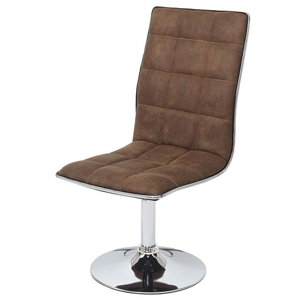 Ensemble de 2 chaises de salle à manger Mendler HWC-C41, chaise de cuisine, pivotante réglable en hauteur, tissu/textile, marron vintage, 59107