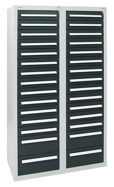 armoire à tiroirs émoussés série T-100/35-4, RAL 7035/7016, 30 tiroirs (26x100, 4x200mm), 8154771