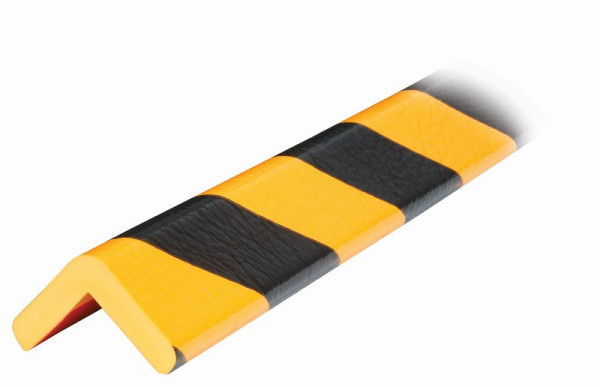 Protection d'angle Knuffi, profil d'avertissement et de protection type H, jaune/noir, 5 mètres, PH-10027