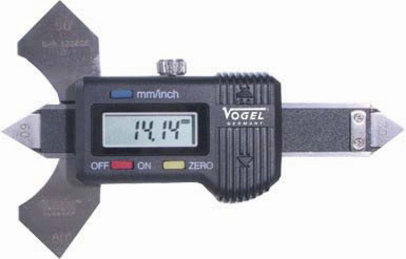 Jauge de cordon de soudure numérique Vogel Germany, avec sortie de données RS 232 C, 0 - 20 mm / 0 - 0,8 pouce, 474410