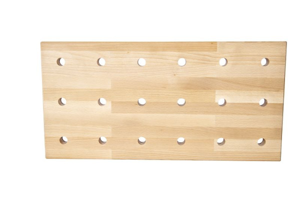 Ulmia Buche-Massiv-Platte (BMP) klein (Paar), mit Lochsystem, 600 x 300 x 28 mm, 196.718