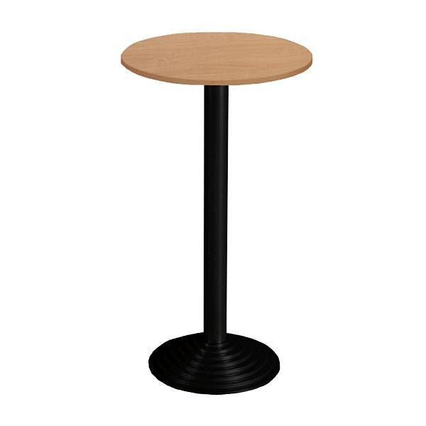 Table de bar Bisley MULTI Desking, ronde, 1 plateau, noir, 38 mm, décor hêtre BC, H 740 x P 600 mm, SR106BC333