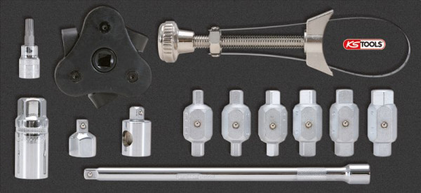 KS Tools jeu de vis de vidange d'huile et de filtre à huile, 13 pièces, 150.9300