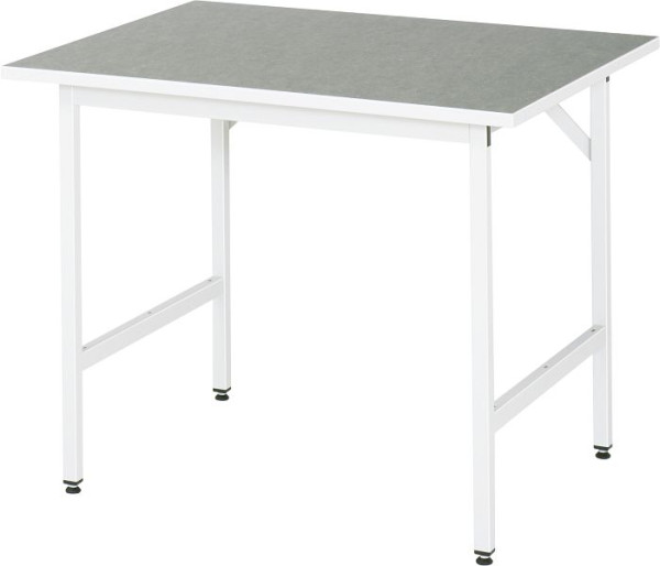 Table de travail série RAU Jerry (3030) - réglable en hauteur, plan de travail avec revêtement linoléum/universel, 1000x800-850x800 mm, 06-500L80-10.12