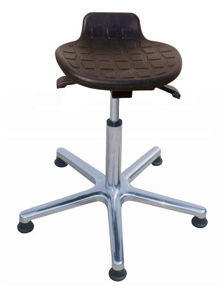 Tabouret Lotz "Confortable-Variable", assise en PU, hauteur d'assise 500-765mm, base en aluminium, vérin à gaz de sécurité chromé, patins, 3476.08A