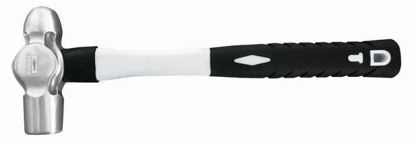 Marteau d'ingénierie Bahco avec panne sphérique, acier inoxydable/inox, magnétique, manche en fibre de verre à 2 composants, 365 mm, 1100 g, tête 125x36 mm, 900 g, SS506-900-FB