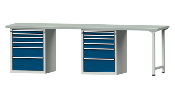 Etablis ANKE Etabli combiné, modèle 916 V, 2800 x 700 x 840 mm, RAL 7035/5010, ZBP 40 mm, 415.156