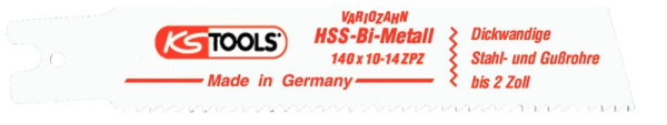 Lame de scie alternative KS Tools Rems, HSS bimétallique, 140 mm, 2,5 mm, lot de 5, 129.4483