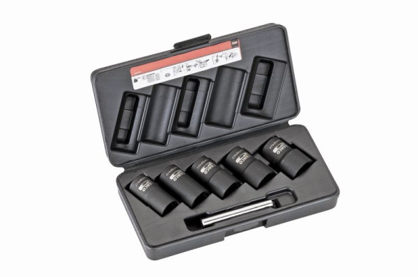 Jeu de douilles spéciales Bahco 1/2" (17, 19, 21, 22, 24 mm) + chasse-goupille, BWTSP6