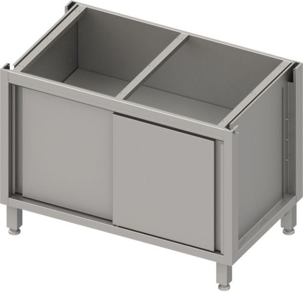 Stalgast armoire de base en acier inoxydable version 2.0, pour pieds/cadres de socle, avec portes coulissantes 1400x540x660 mm, BX14552