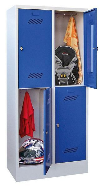 Vestiaire Pavoy avec pieds 1850/500/800, 2l x 2h, serrure à cylindre, largeur de compartiment 400, 60260-224-031-300118