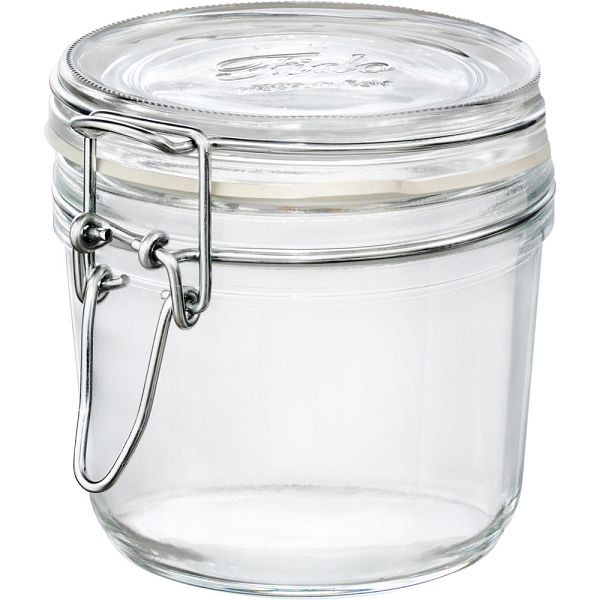 Bocal à confiture Bormioli Rocco avec couvercle basculant et anneau en caoutchouc 0,35 litre, lot de 6, GL7101350