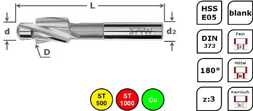 Fraise SPPW HSS-E 180° FINE 6 pièces M3/4/5/6/8/10 F, 155200000F