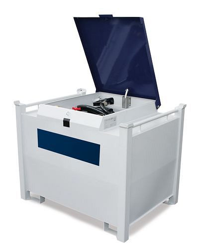 Système mobile de réservoir diesel DENIOS Eco, 440 litres, avec pompe 12/24V et accessoires, 252-575