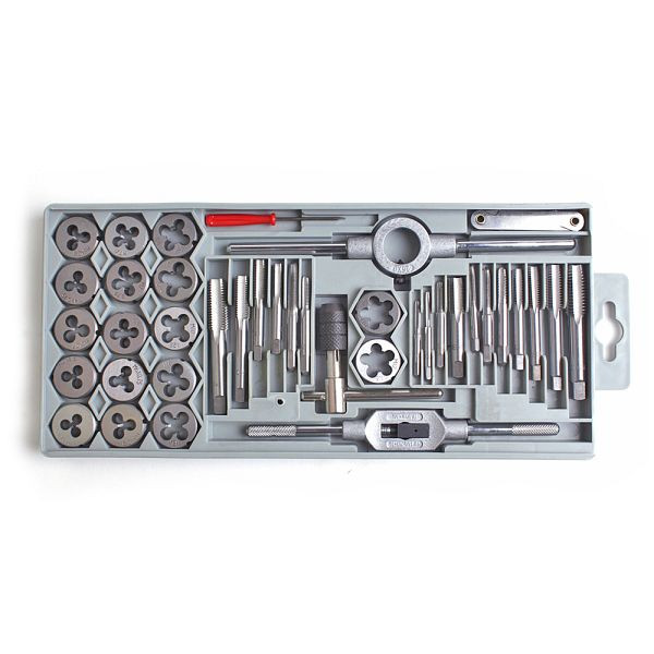 Assortiment de filetage GSR 40 pièces filetage métrique M3 - M12 acier à outils, 00706040
